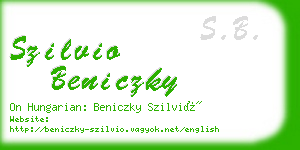 szilvio beniczky business card